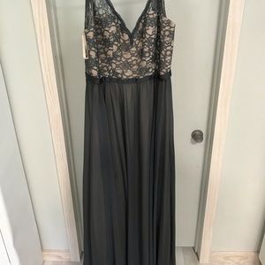 Bridesmaid/ prom dress  grey and nude